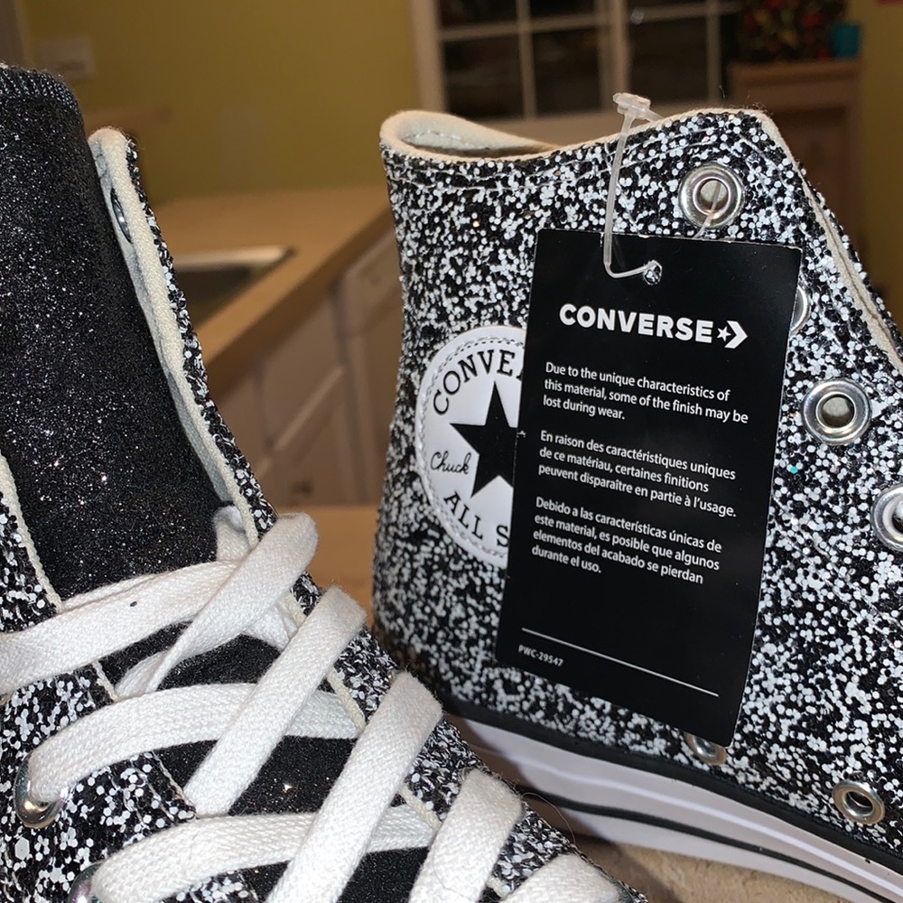 Black & White Glitter Converse